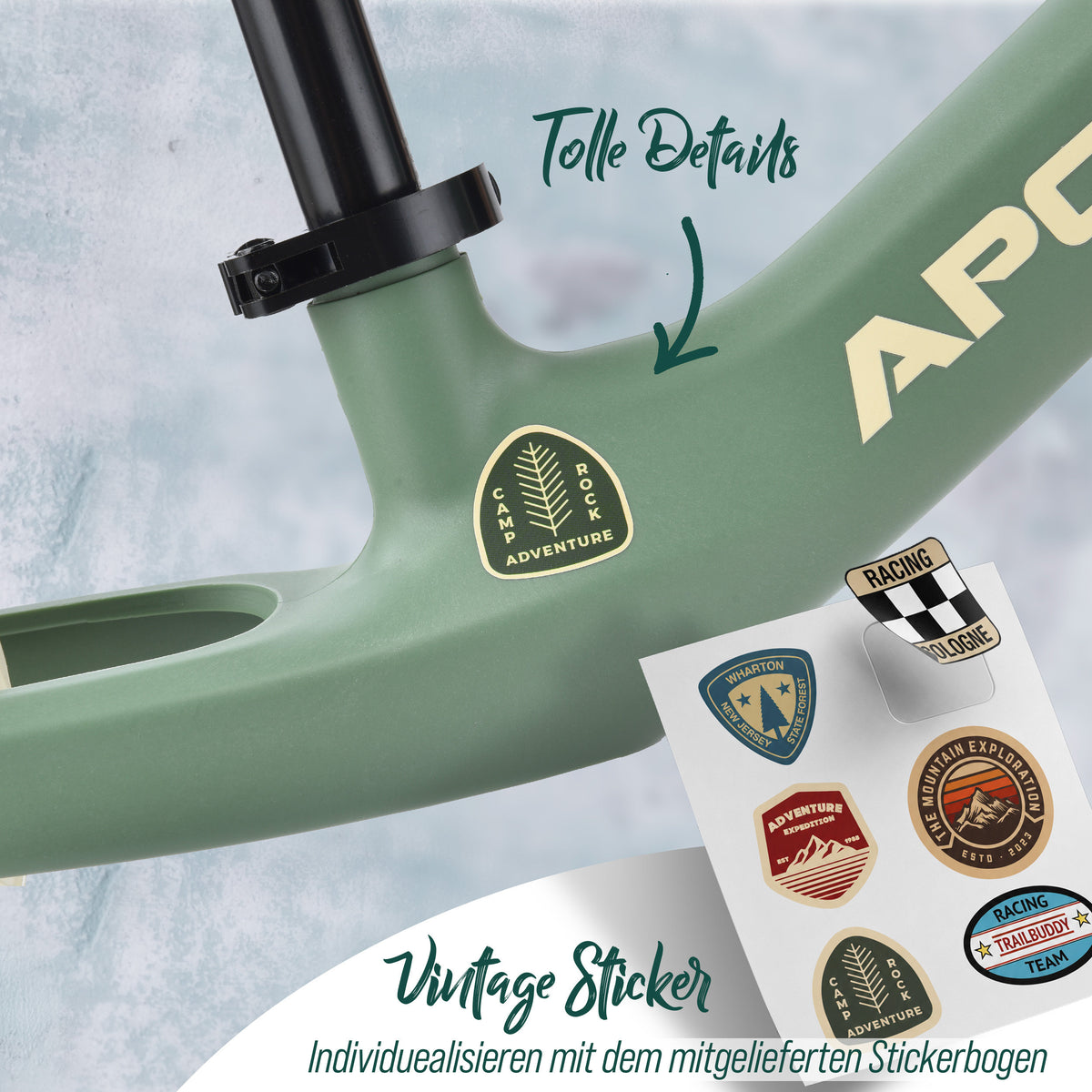 Apollo Funsport - Trailbuddy Laufrad ab 2 Jahre – 12 Zoll Kinderlaufrad - Green
