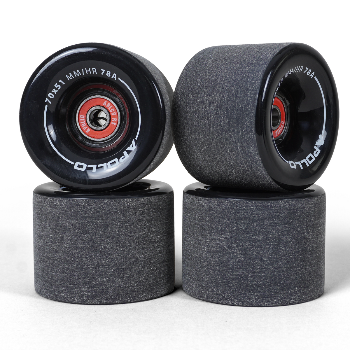 Apollo Funsport - Apollo Black Longboard & Skateboard Wheels - Black - 70 x 51