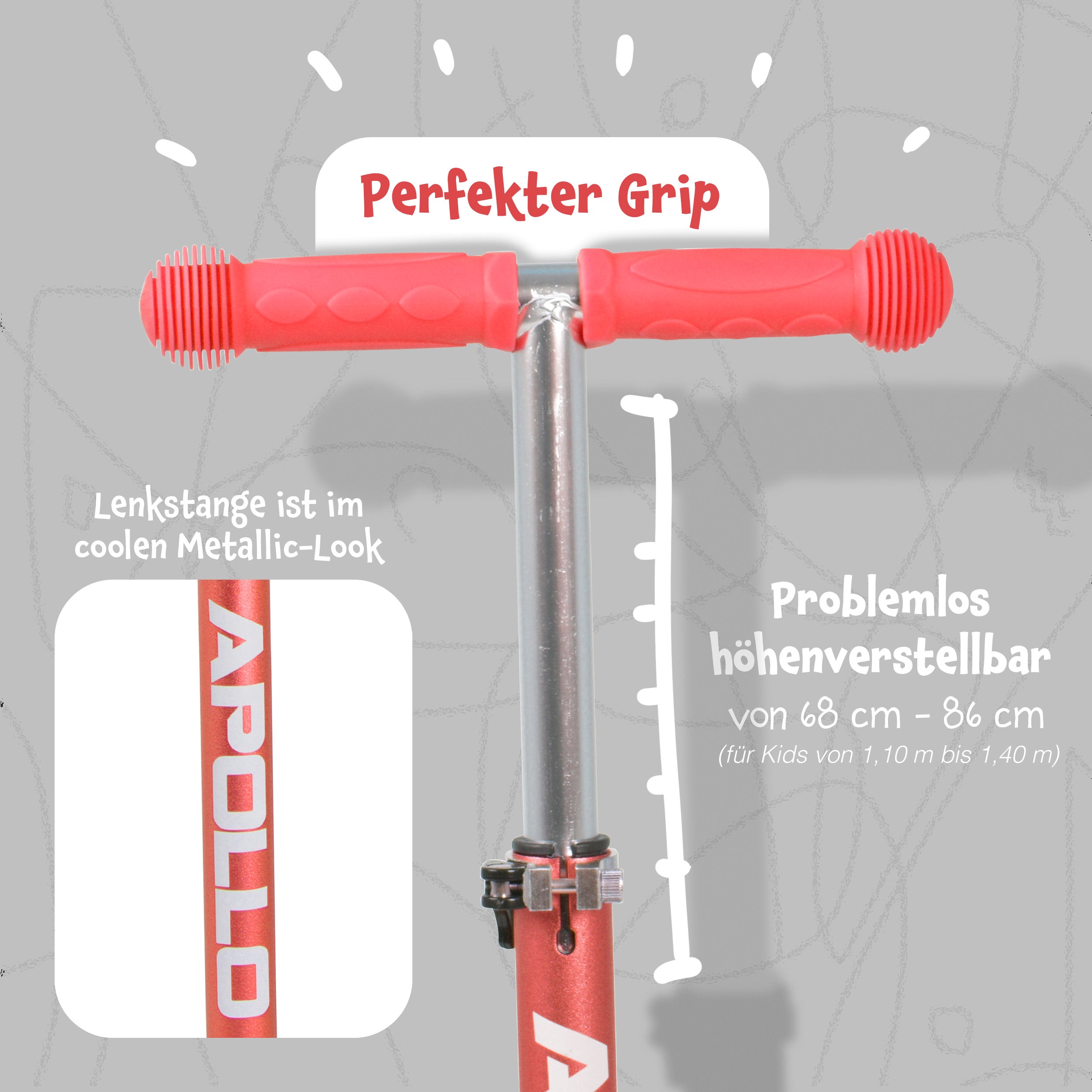 Apollo - Apollo Kinderroller Kids Whiz LED - in verschiedenen Farben - Rot