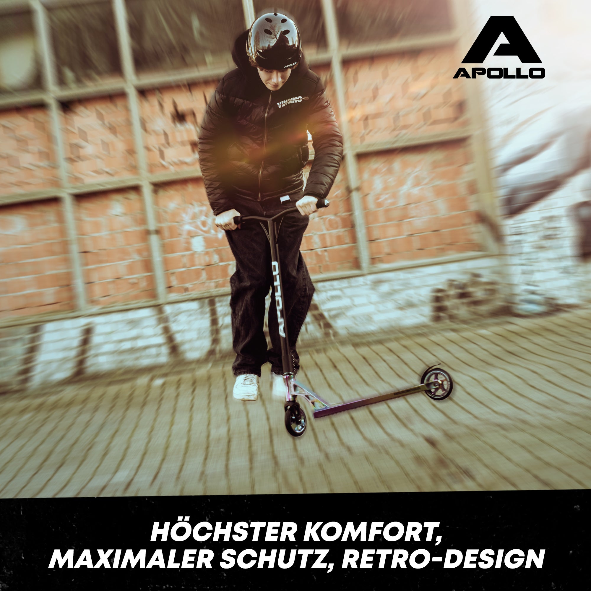 Apollo - Skatehelm, Multi Sport Helm Herren, Damen, Kinder, Kinderfahrradhelm verstellbar - Dark Carbon