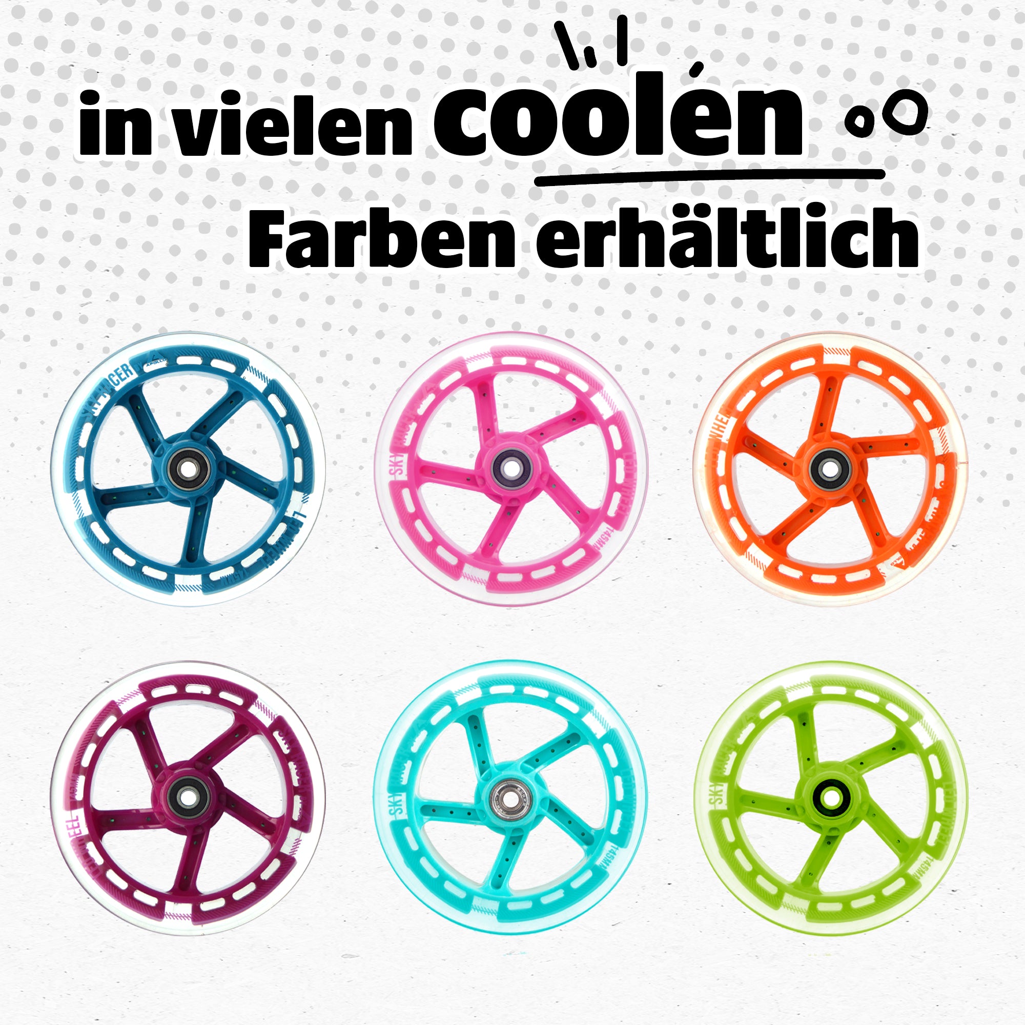 Apollo - Ersatzräderset für Skyracer - 145 mm Wheel Set - von Apollo - Green