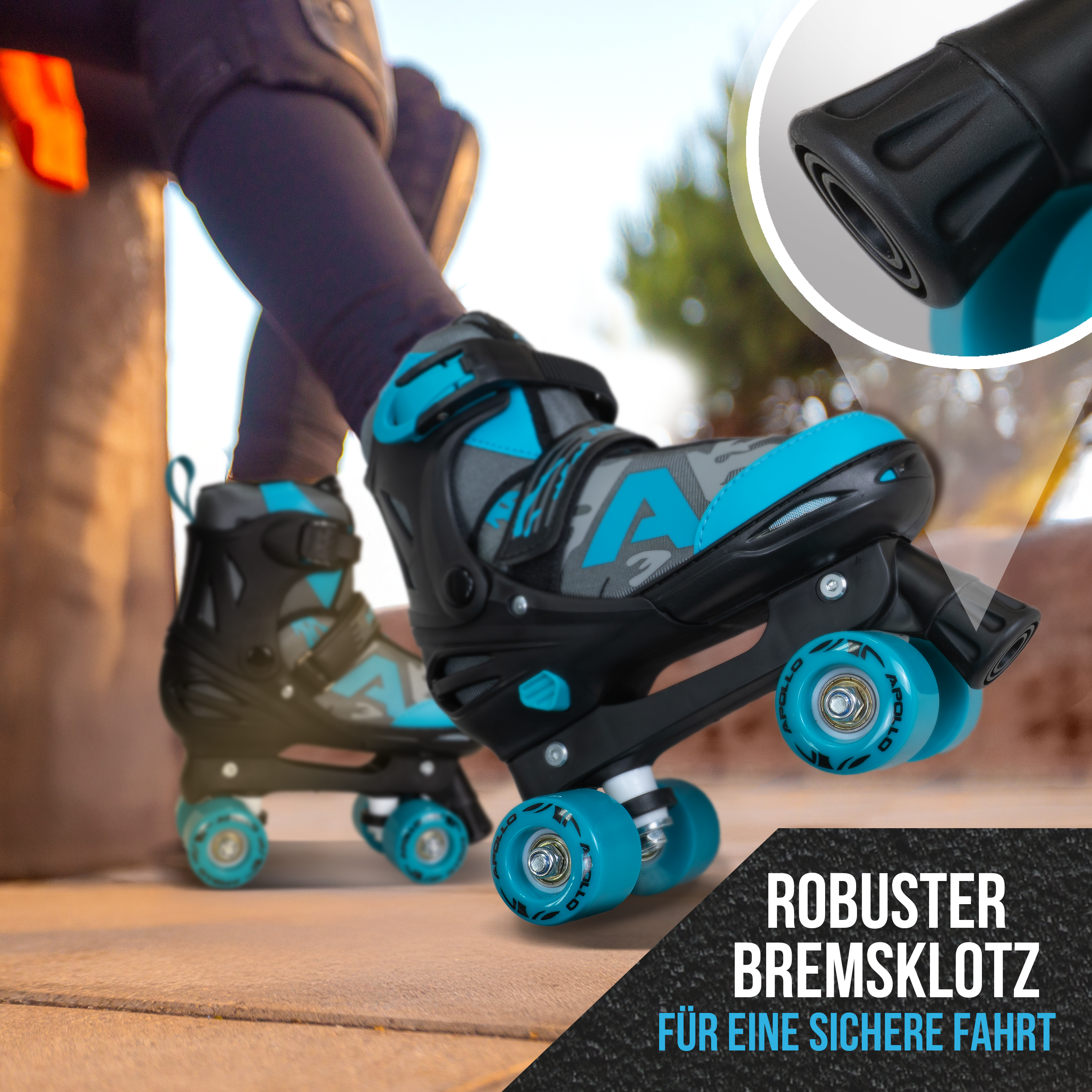 Apollo Funsport - Champion Adjustable Quad Skate - verstellbare Rollschuhe für Kinder & Jugendliche - Blue