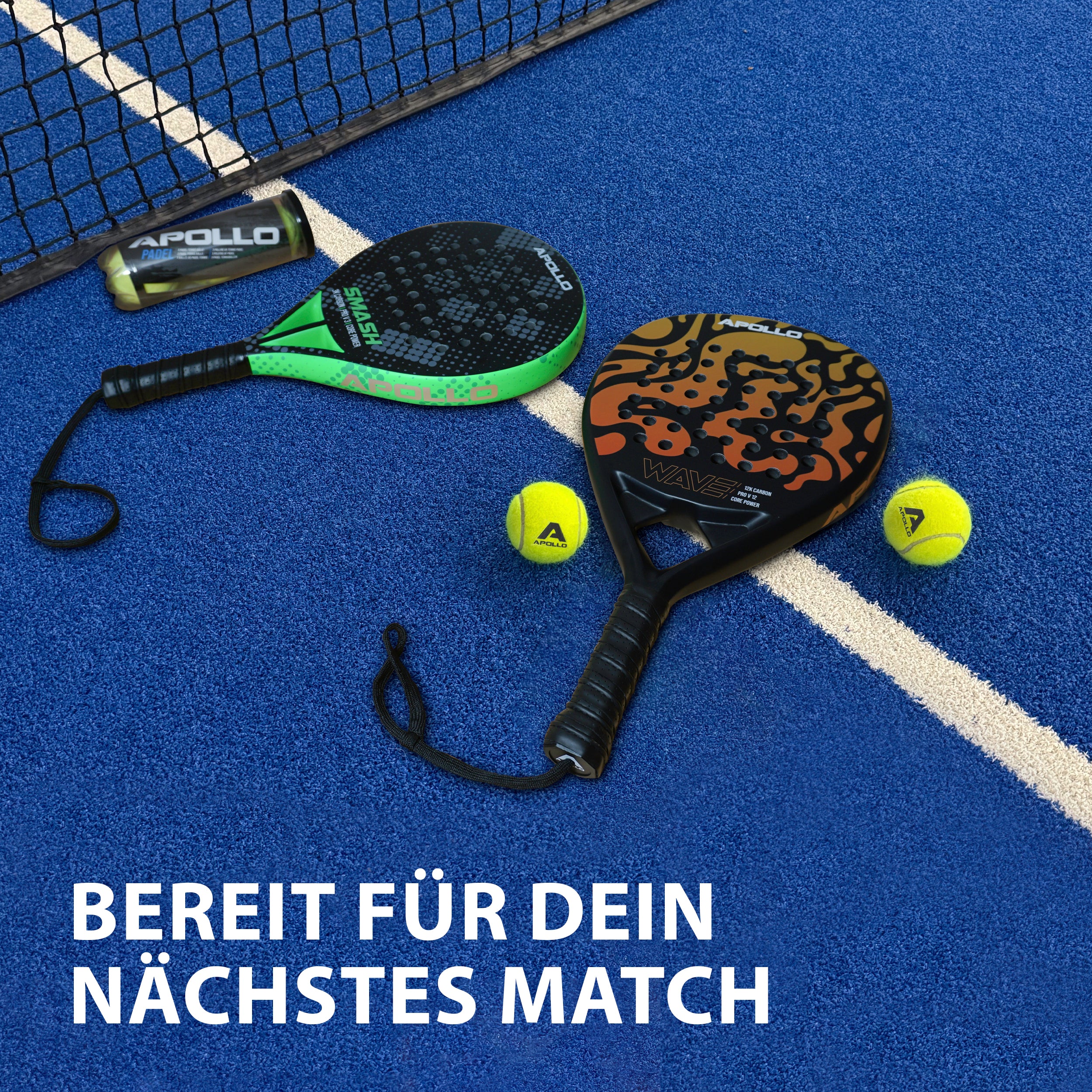 Apollo Funsport - Padelschläger / Padel Rackets - 12 K Wave - Mint Blue