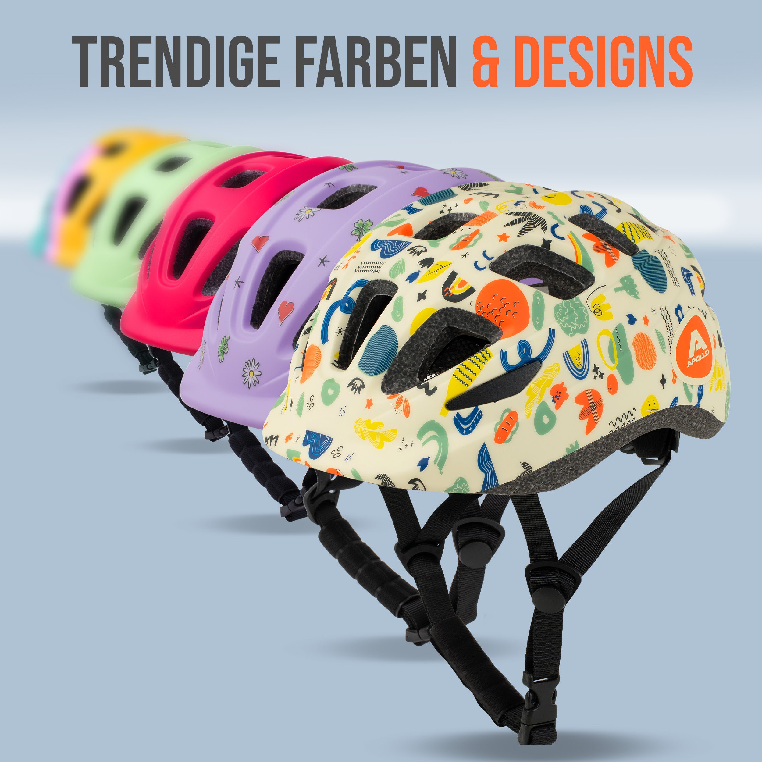 Apollo - Apollo Kinder Fahrradhelm, Helm für Kinder & Jugendliche, Multisport Helm - Papercraft