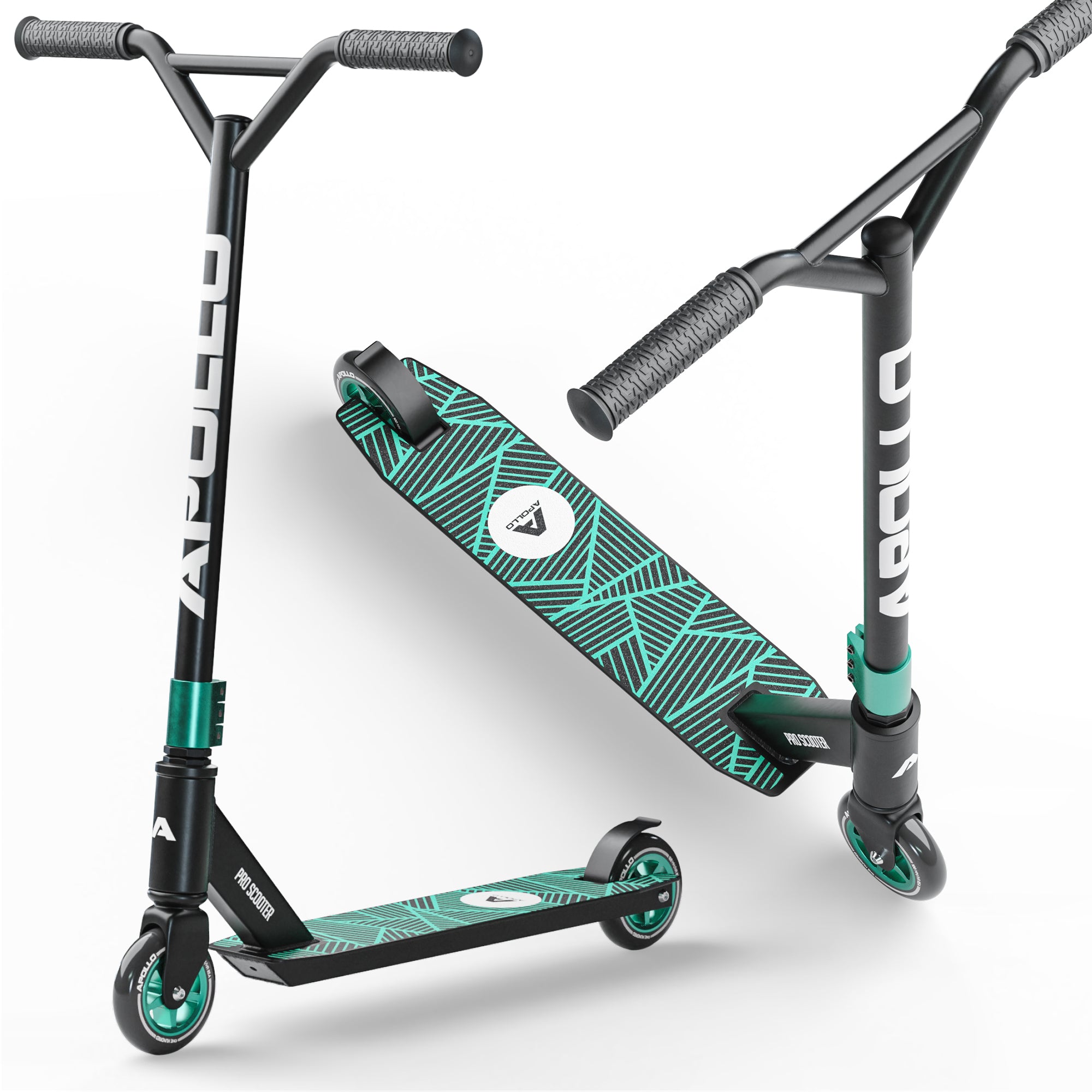 Apollo - Stunt Scooter - Genius Pro Robuster Kinder Scooter mit ABEC 9 Kugellager - Schwarz Grün