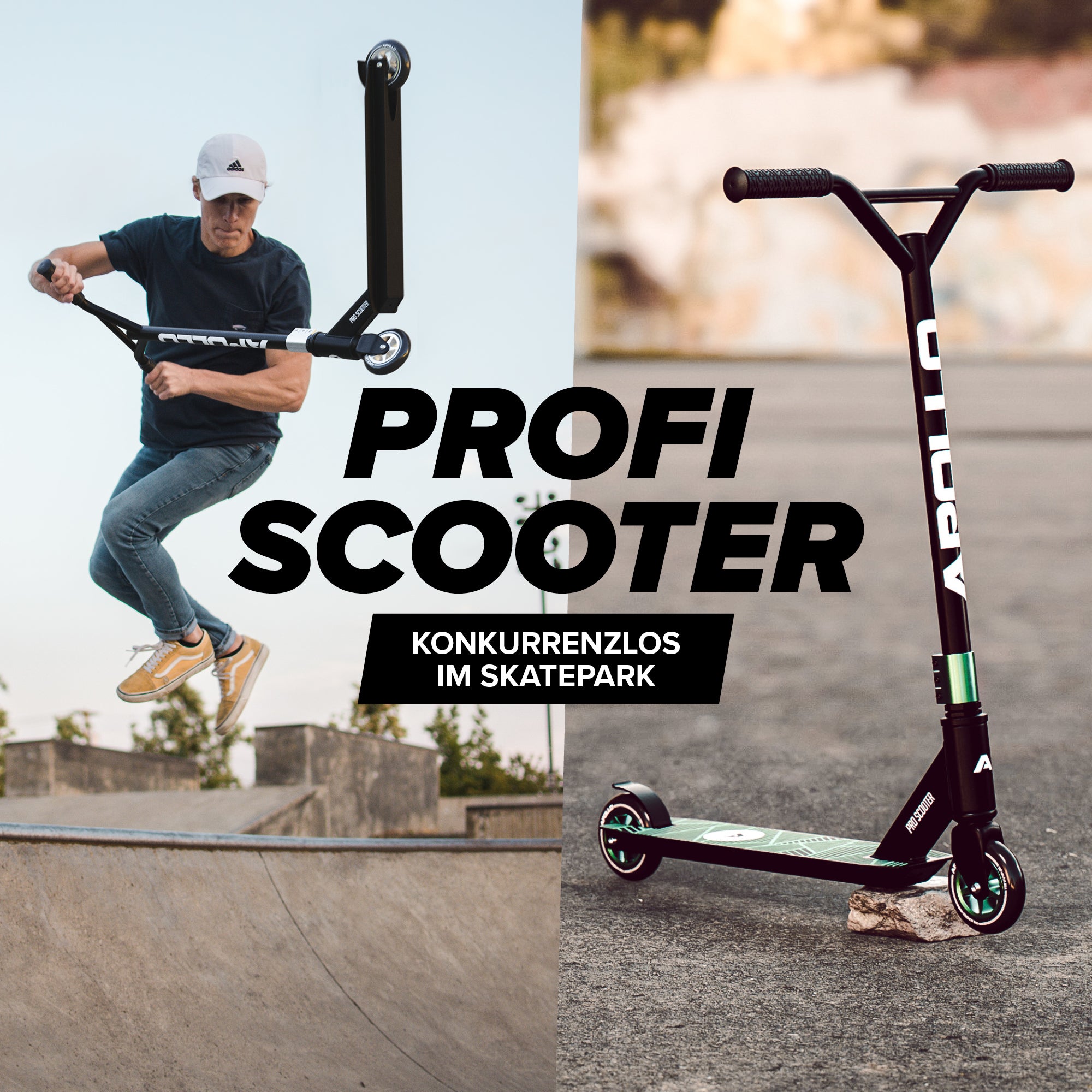 Apollo - Stunt Scooter - Genius Pro Robuster Kinder Scooter mit ABEC 9 Kugellager - Schwarz Grün