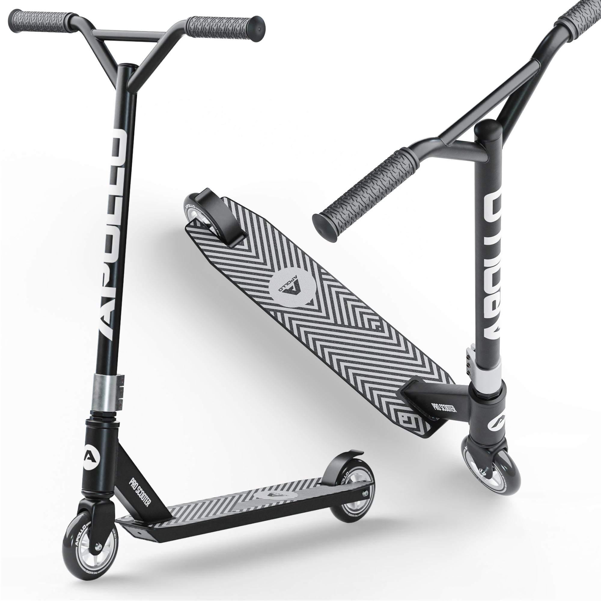Apollo - Stunt Scooter - Genius Pro Robuster Kinder Scooter mit ABEC 9 Kugellager - Schwarz Silber