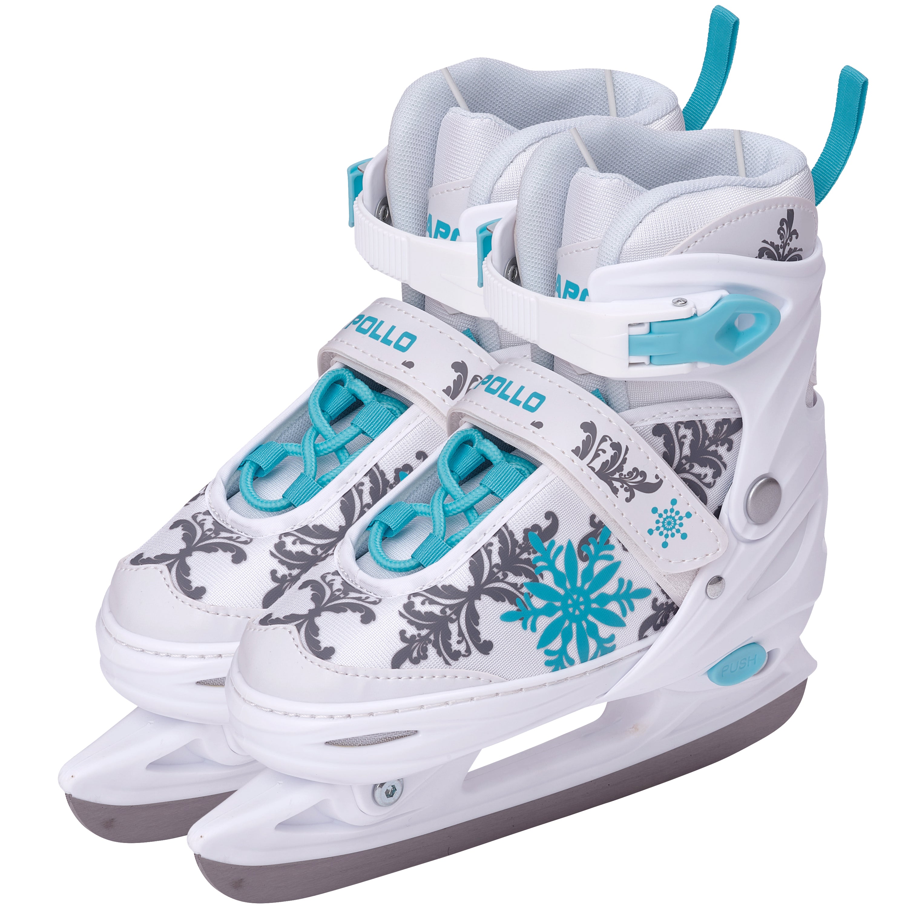 Apollo - Ice Skates X Pro verstellbare Schlittschuhe für Damen & Kinder - Weiß/Mint -
