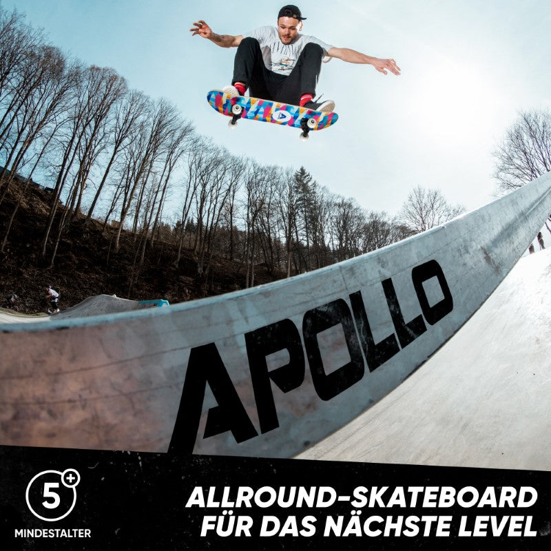 Apollo - Skateboard - Mosaik - 7-lagiges Holz-Komplettboard mit ABEC 7 -