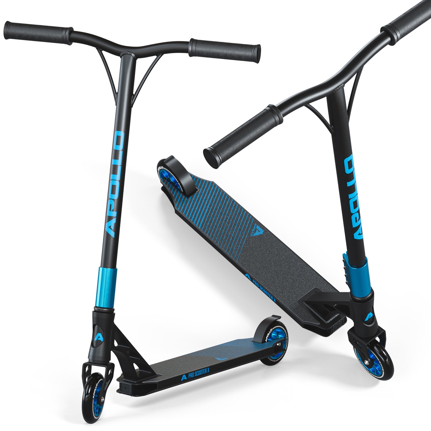 Apollo - High End Stunt Scooter - Genesis Pro X Stuntscooter mit ABEC 9 Kugellagern - Schwarz Blau