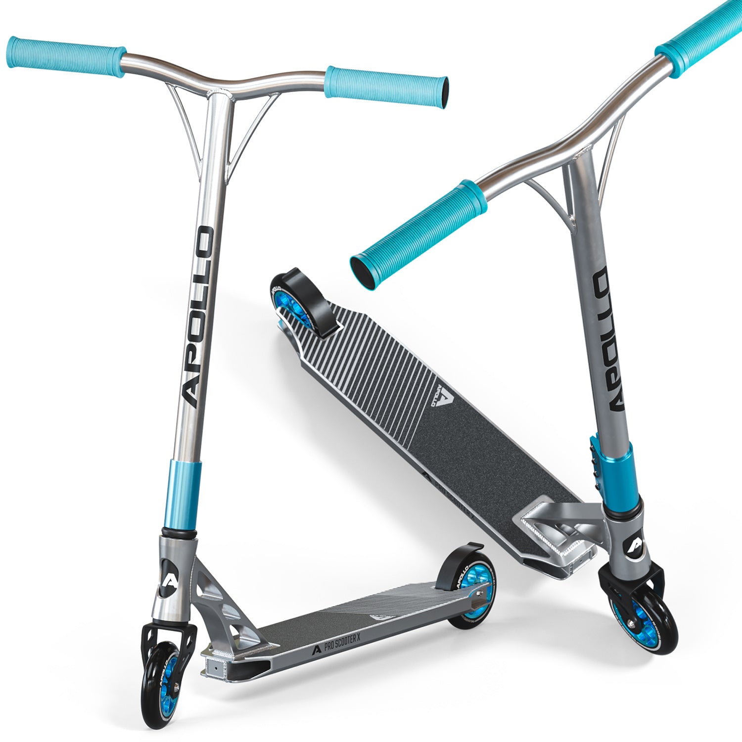 Apollo - High End Stunt Scooter - Genesis Pro X Stuntscooter mit ABEC 9 Kugellagern - Silber