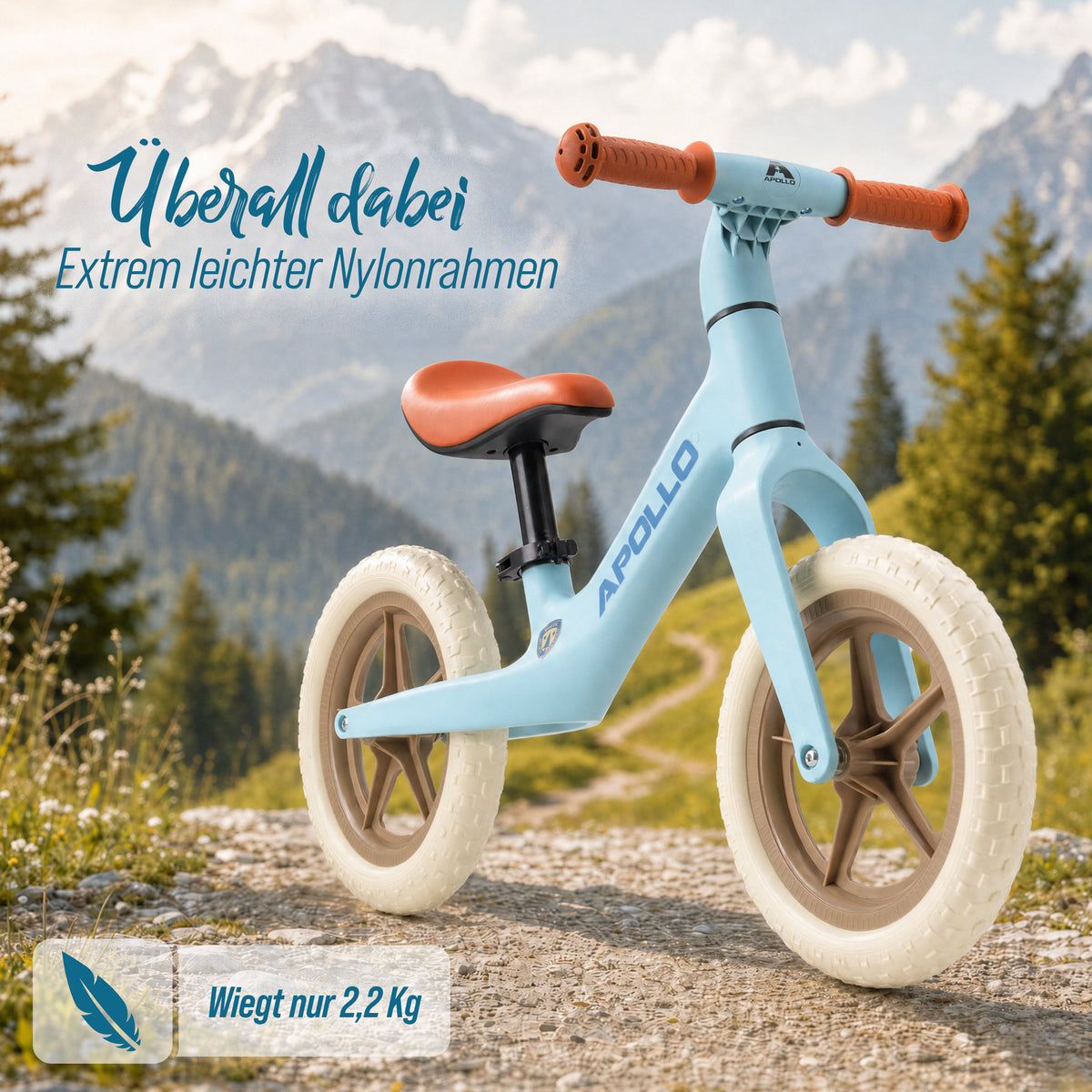 Apollo Funsport - Trailbuddy Laufrad ab 2 Jahre – 12 Zoll Kinderlaufrad - Blue