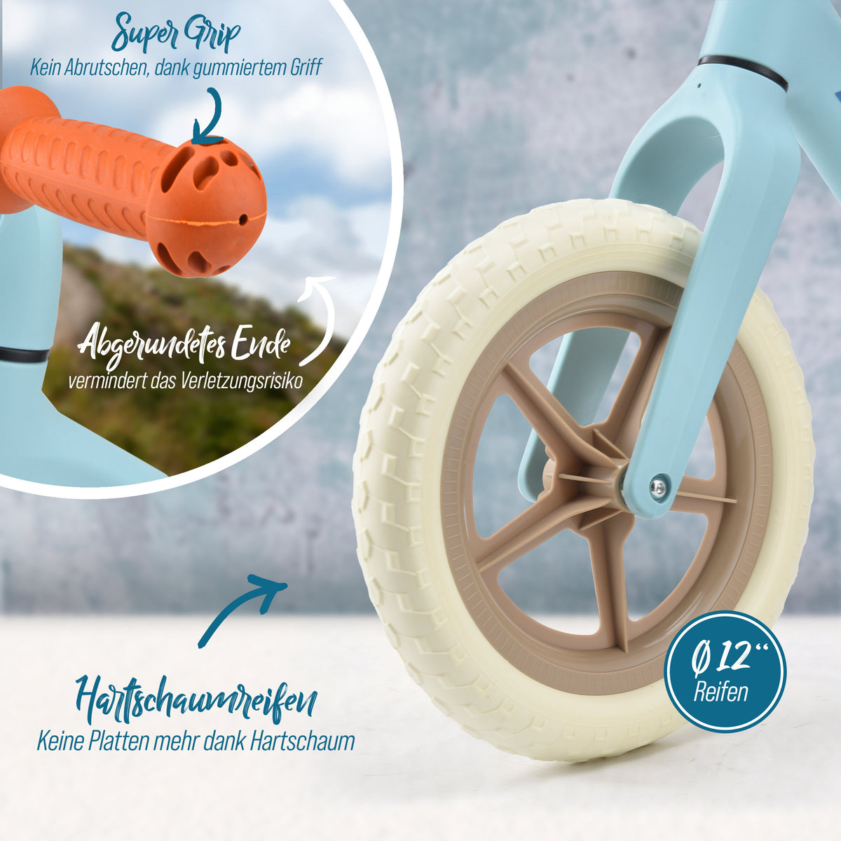 Apollo Funsport - Trailbuddy Laufrad ab 2 Jahre – 12 Zoll Kinderlaufrad - Blue
