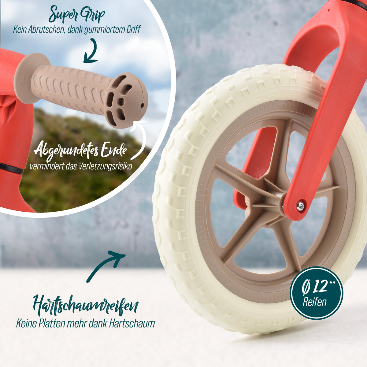 Apollo Funsport - Trailbuddy Laufrad ab 2 Jahre – 12 Zoll Kinderlaufrad - Red