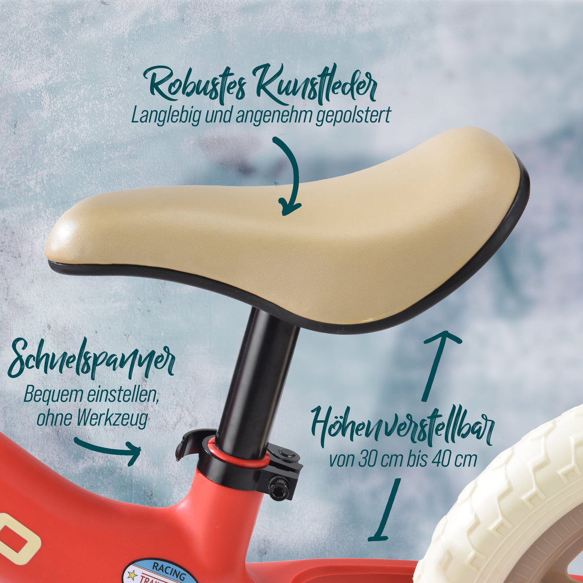 Apollo Funsport - Trailbuddy Laufrad ab 2 Jahre – 12 Zoll Kinderlaufrad - Red