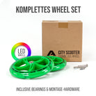 Apollo - 200 mm Ersatzräderset für City Scooter - Phantom / Spectre - LED Grün Transparent