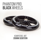 Apollo - 200 mm Ersatzräderset für City Scooter - Phantom / Spectre - Schwarz Schwarz