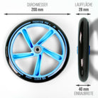 Apollo - 200 mm Ersatzräderset für City Scooter - Phantom / Spectre - Blau Schwarz