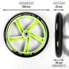 Apollo - 200 mm Ersatzräderset für City Scooter - Phantom / Spectre - Grün Schwarz