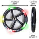 Apollo - 200 mm Ersatzräderset für City Scooter - Phantom / Spectre - LED Schwarz Transparent