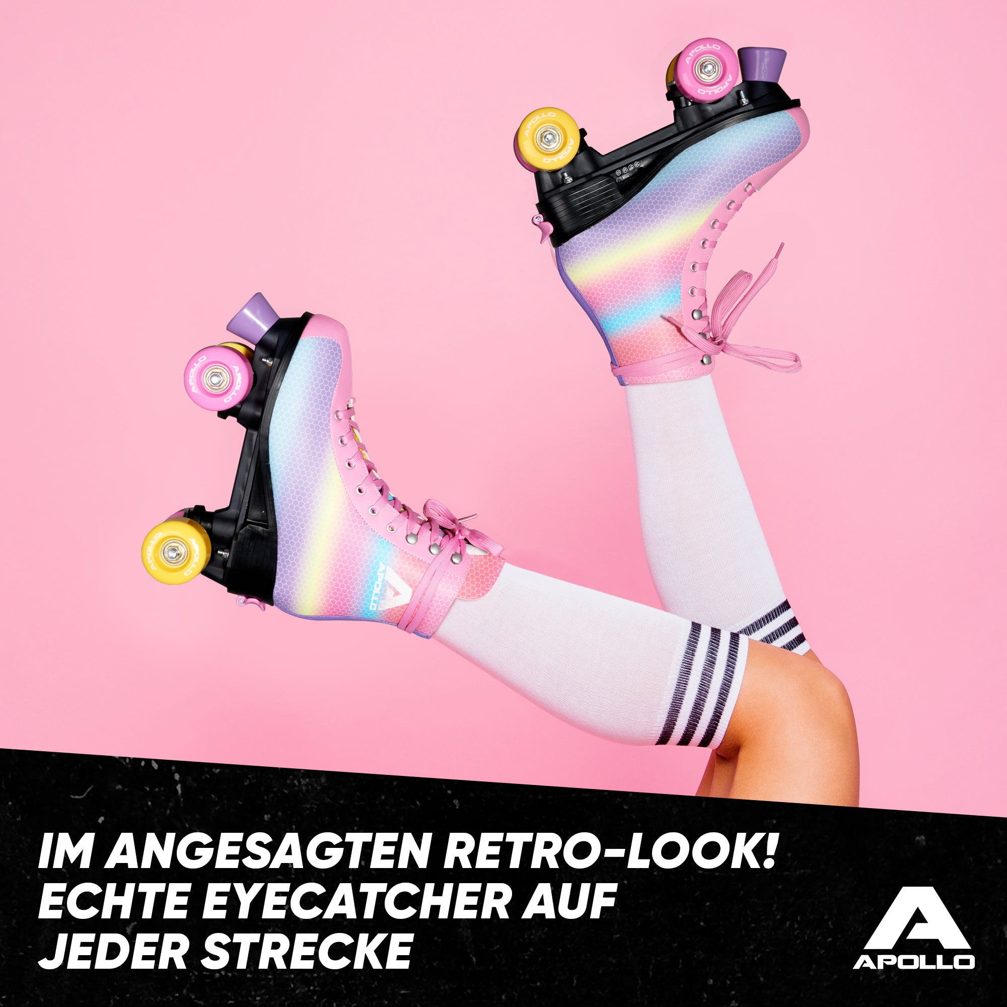 Apollo - Classic Roller Rollschuhe für Kinder und Erwachsene - Dancing Queen LED - L (39-42)