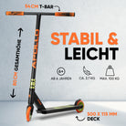 Apollo - Stunt Scooter 'Eagle' - eloxierter Profi Stuntroller mit ABEC 9 Kugellagern - Schwarz Grün Orange