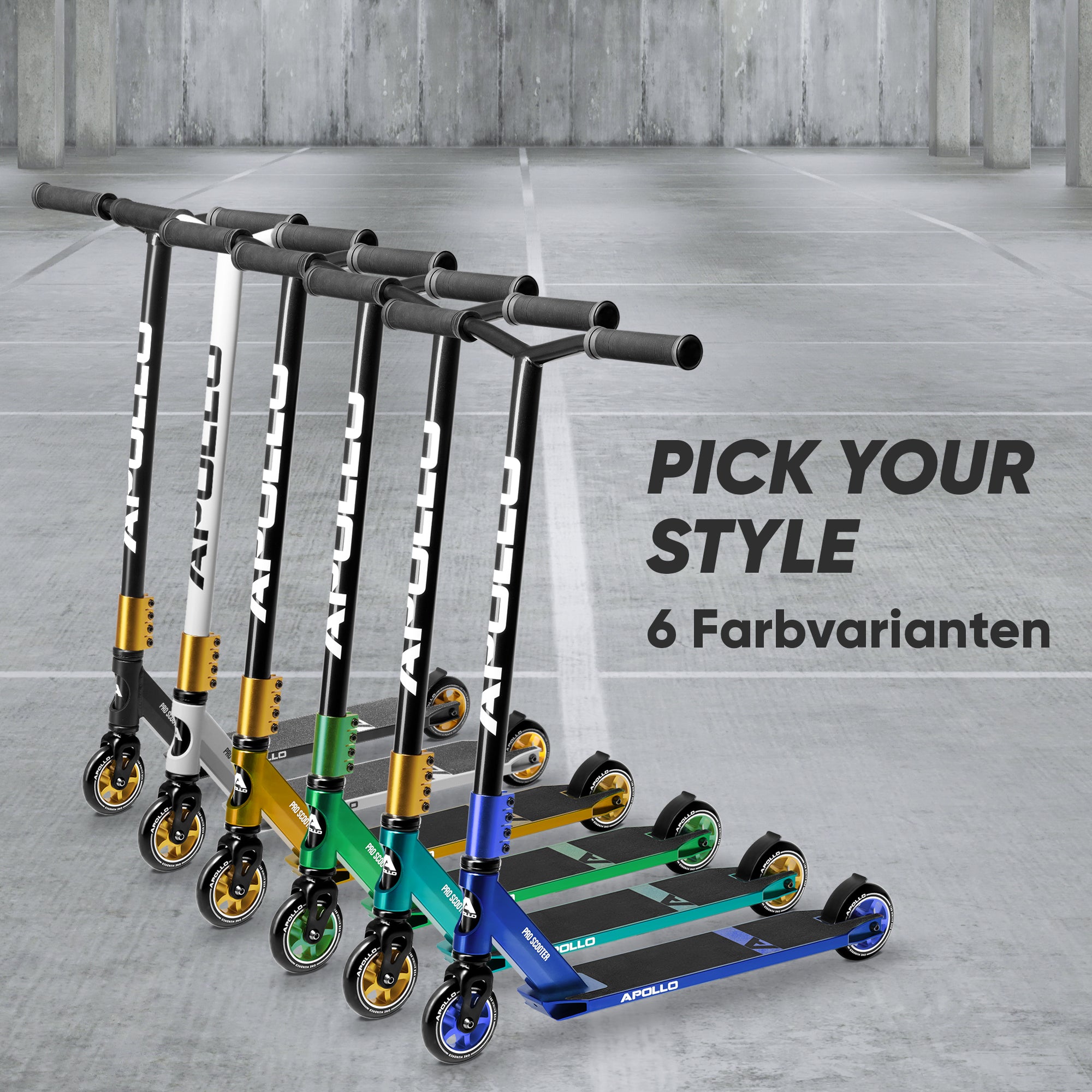 Apollo - Stunt Scooter - Star Pro - HighQuality eloxierter Profi Stunt Scooter - Blau