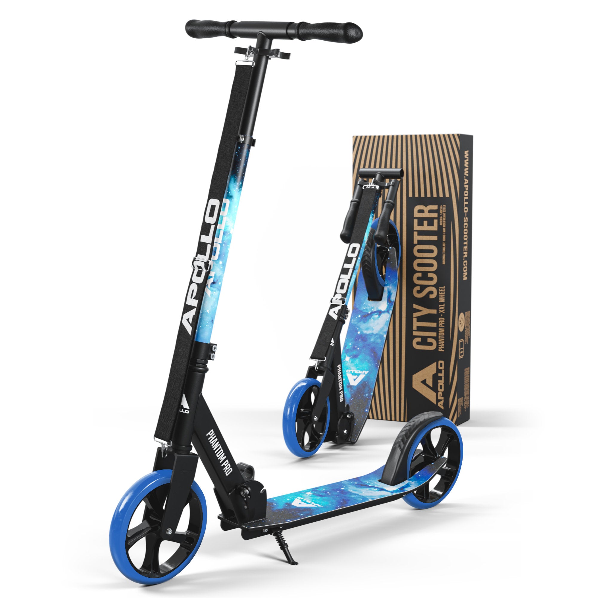 Apollo - Klappbarer City Roller für Kinder "Phantom" höhenverstellbarer Tretroller - Stars
