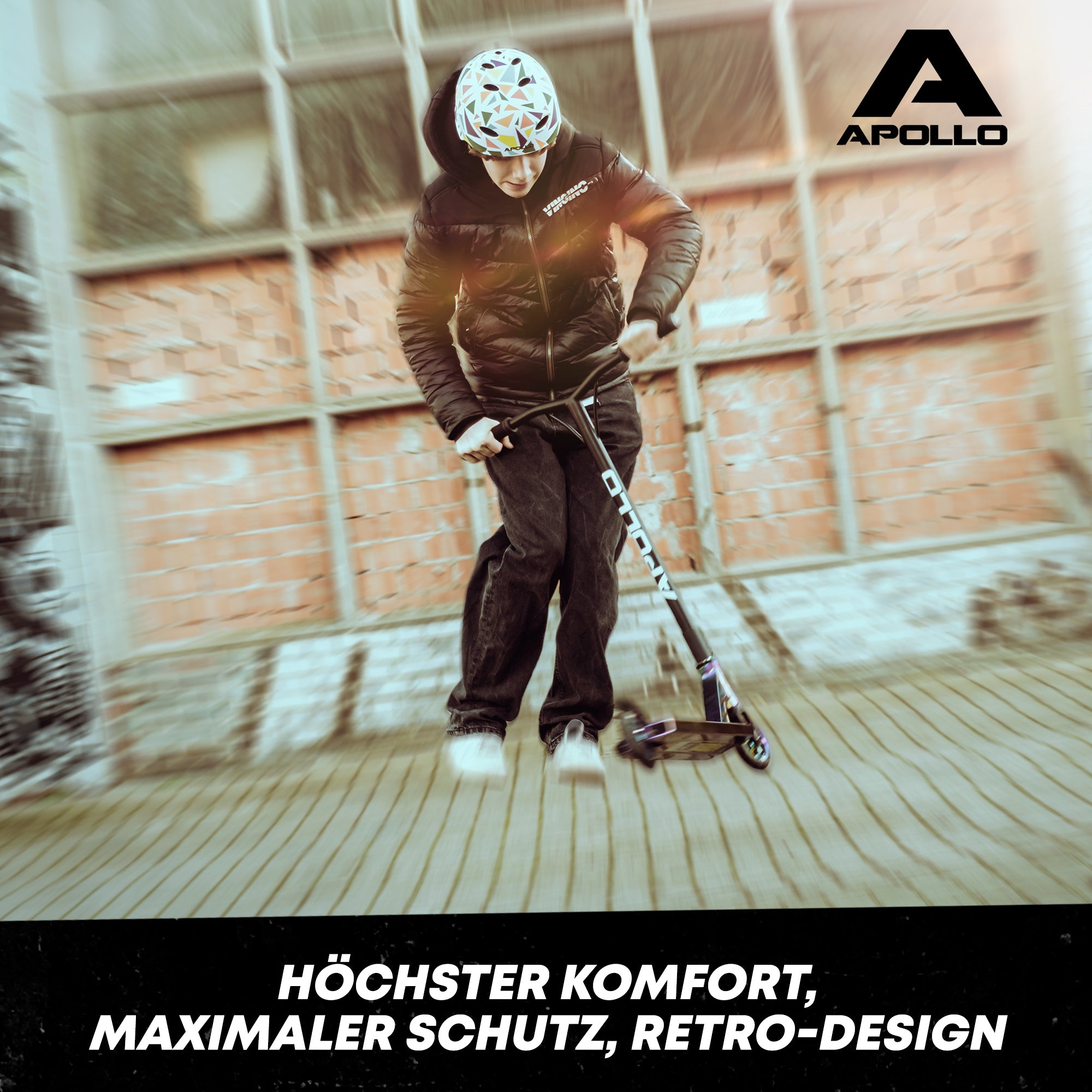 Apollo - Skatehelm, Multi Sport Helm Herren, Damen, Kinder, Kinderfahrradhelm verstellbar - Triangle