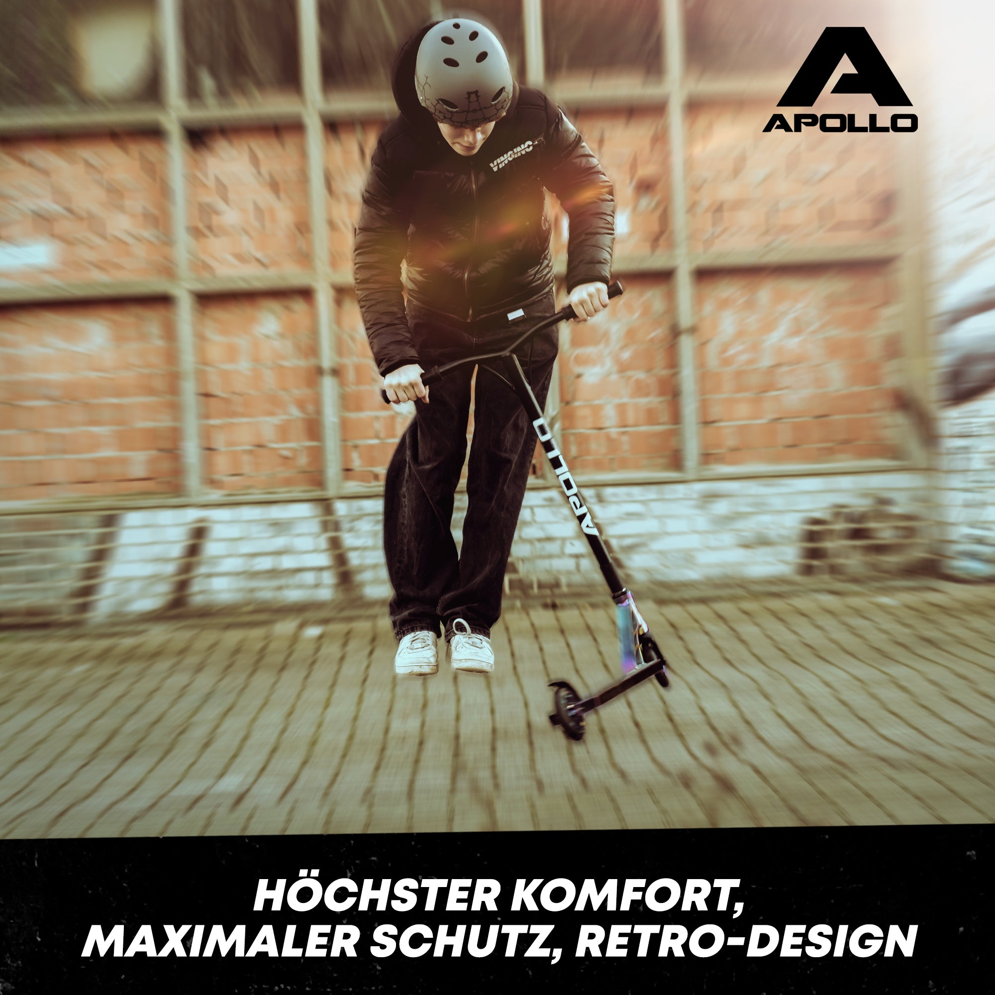Apollo - Skatehelm, Multi Sport Helm Herren, Damen, Kinder, Kinderfahrradhelm verstellbar - Cracked