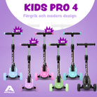 Apollo - Kinderscooter "KidsPro4" klappbarer LED Roller - Pink