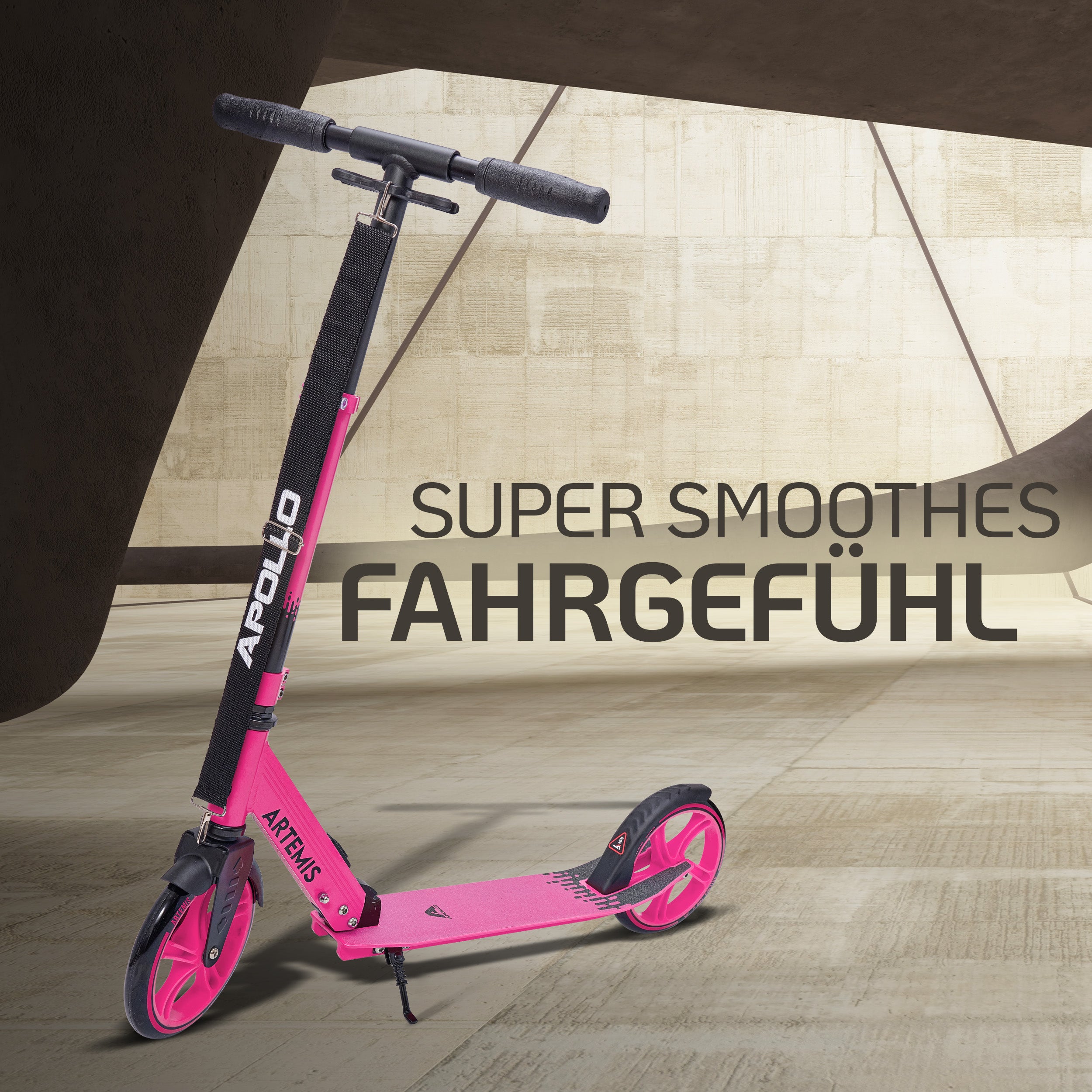 Apollo - Klappbarer City Roller "Artemis" höhenverstellbarer Tretroller für Kinder & Jugendliche - Pink