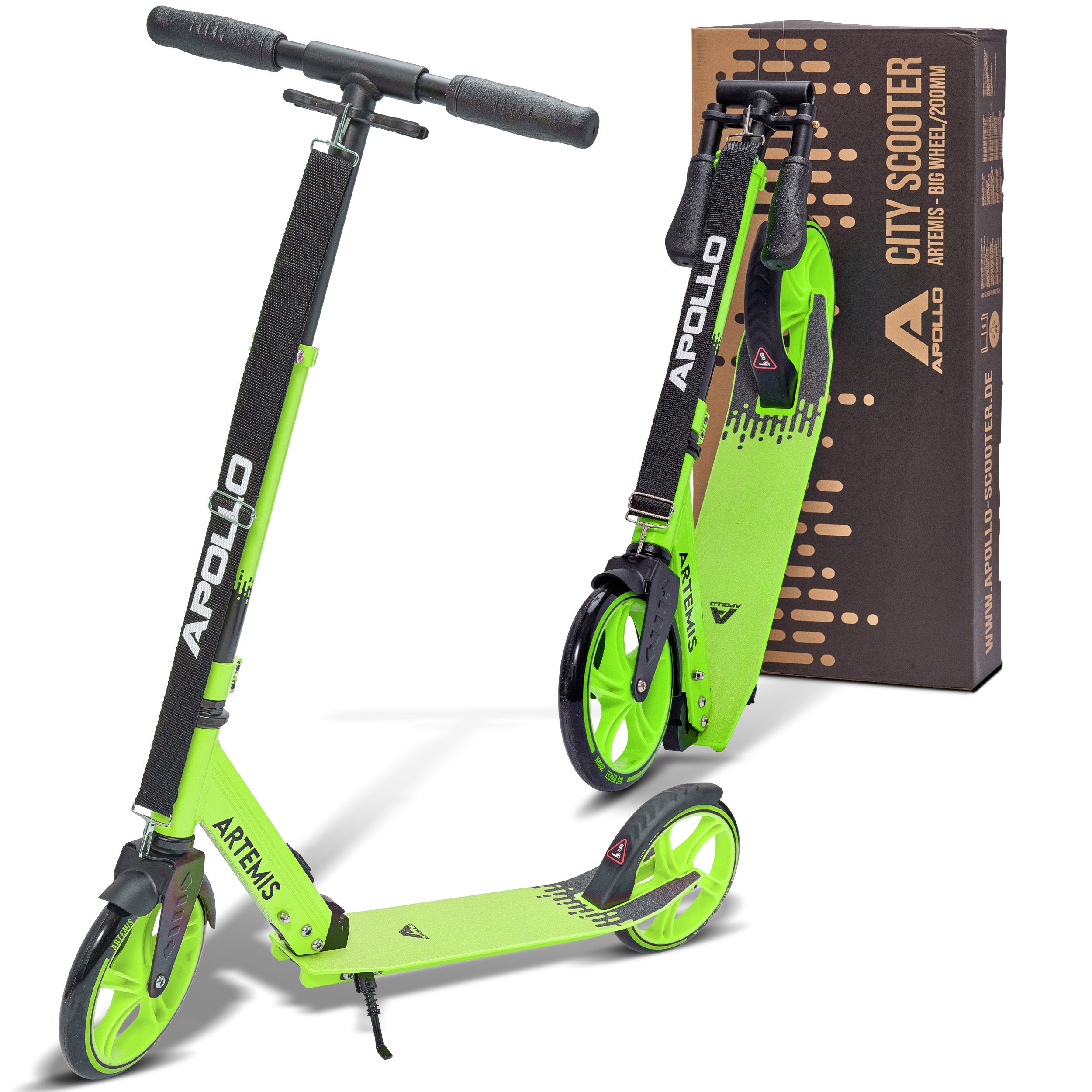 Apollo - Klappbarer City Roller "Artemis" höhenverstellbarer Tretroller für Kinder & Jugendliche - Grün