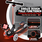 Apollo Funsport - Apollo Whizzie LED Kinderroller, höhenverstellbarer Dreiradscooter für Kinder ab 3 Jahre - Black Blaze