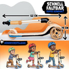 Apollo Funsport - Apollo Whizzie LED Kinderroller, höhenverstellbarer Dreiradscooter für Kinder ab 3 Jahre - Giraffe