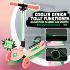 Apollo Funsport - Apollo Whizzie LED Kinderroller, höhenverstellbarer Dreiradscooter für Kinder ab 3 Jahre - Flamingo