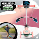Apollo Funsport - Apollo Whizzie LED Kinderroller, höhenverstellbarer Dreiradscooter für Kinder ab 3 Jahre - Flamingo