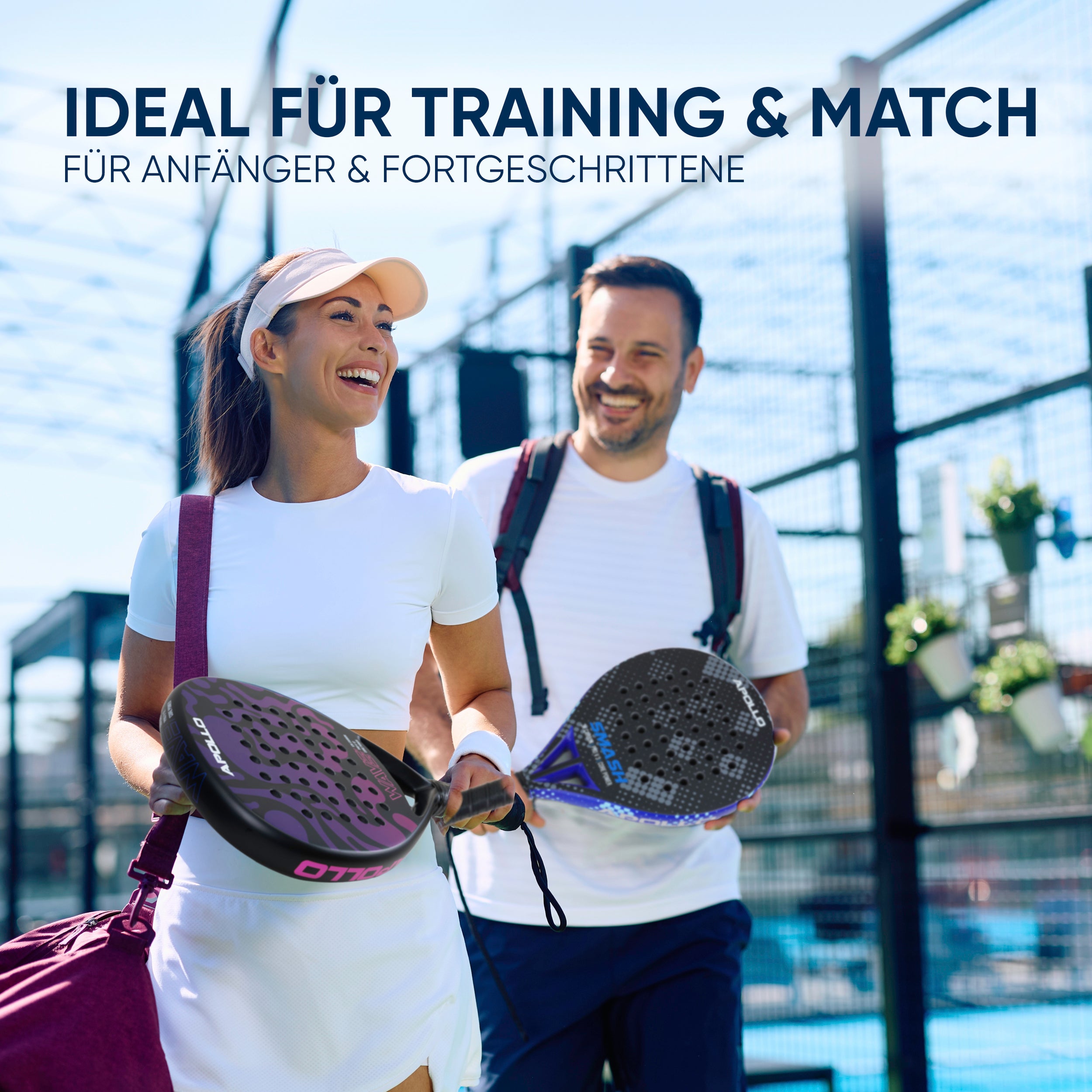 Apollo Funsport - Padelschläger / Padel Rackets - 12 K Wave - Purple Pink