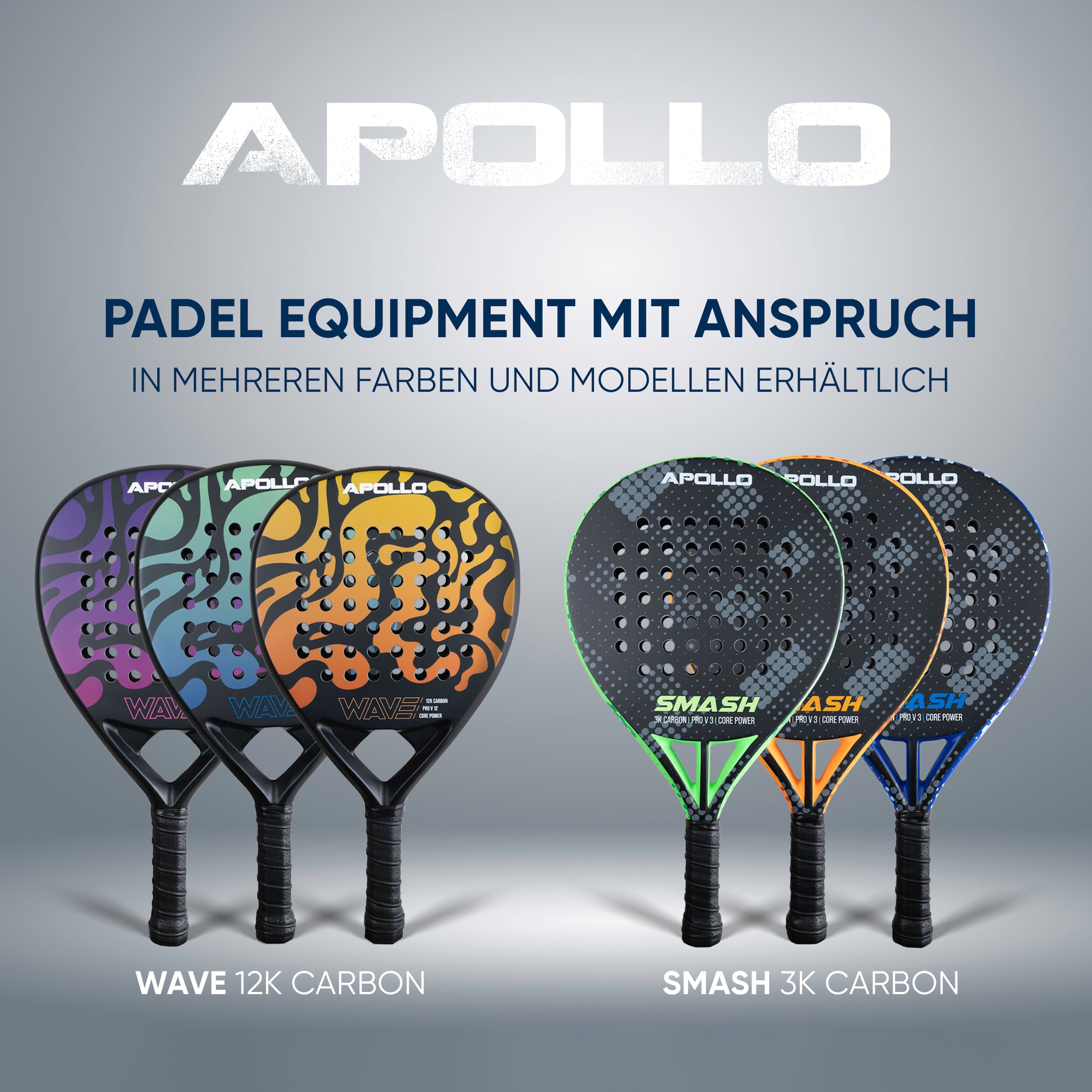 Apollo Funsport - Padelschläger / Padel Rackets - 12 K Wave - Purple Pink