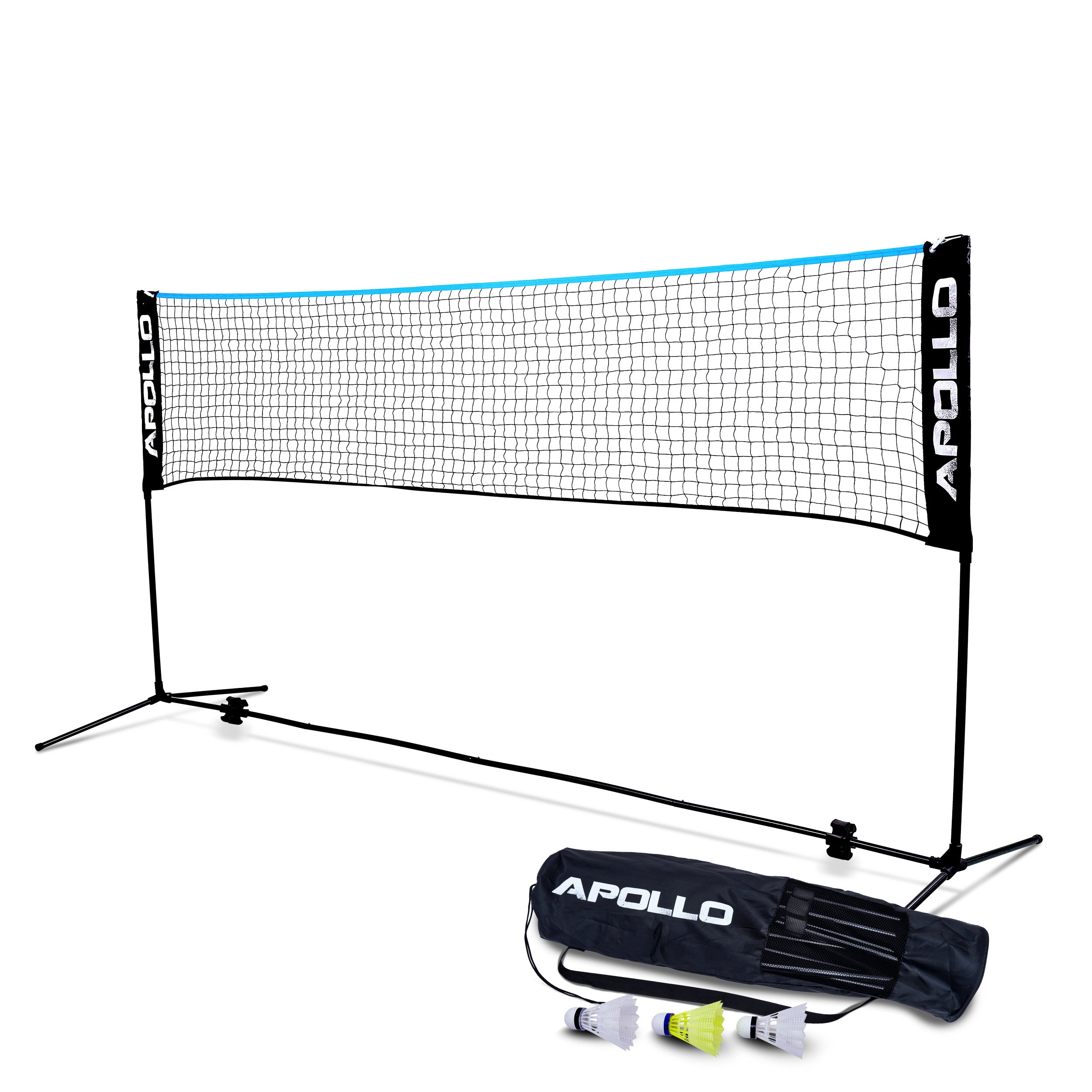 Apollo - Badminton Netz - Volleyball Netz, höhenverstellbar, verschiedene Breiten - Blau