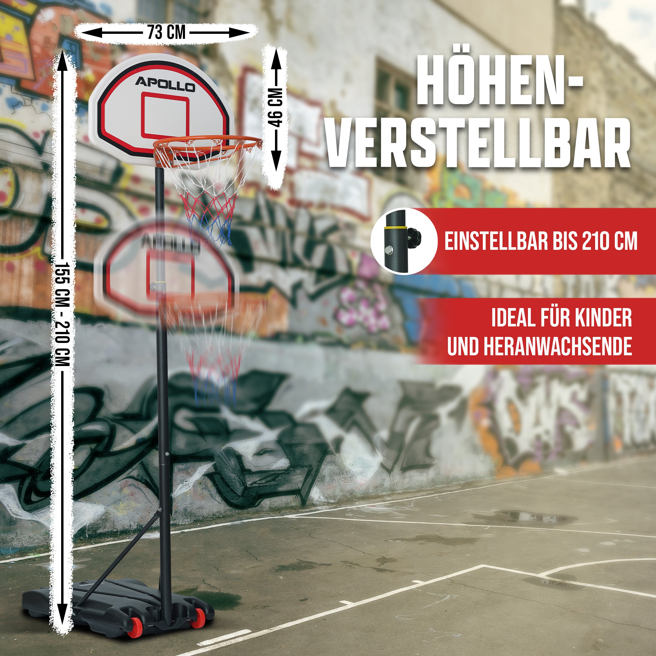 Apollo - Apollo Basketballkorb mit Ständer und Rollen - Classic