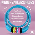Apollo - Fahrradschloss mit Zahlen für Kinder, 10x650 mm, Scooter Schloss,Zahlenschloss - Blau