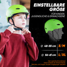 Apollo - Skatehelm, Multi Sport Helm Herren, Damen, Kinder, Kinderfahrradhelm verstellbar - Green (Uni)