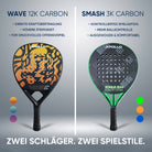 Apollo Funsport - Padelschläger / Padel Rackets - 3K Smash - Silver Blue