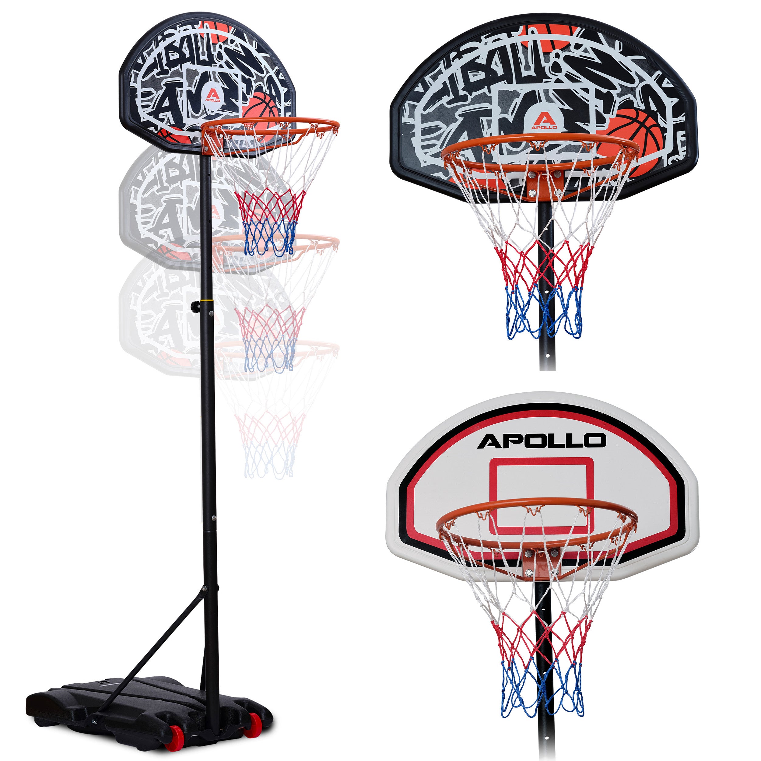 Apollo - Apollo Basketballkorb mit Ständer und Rollen -