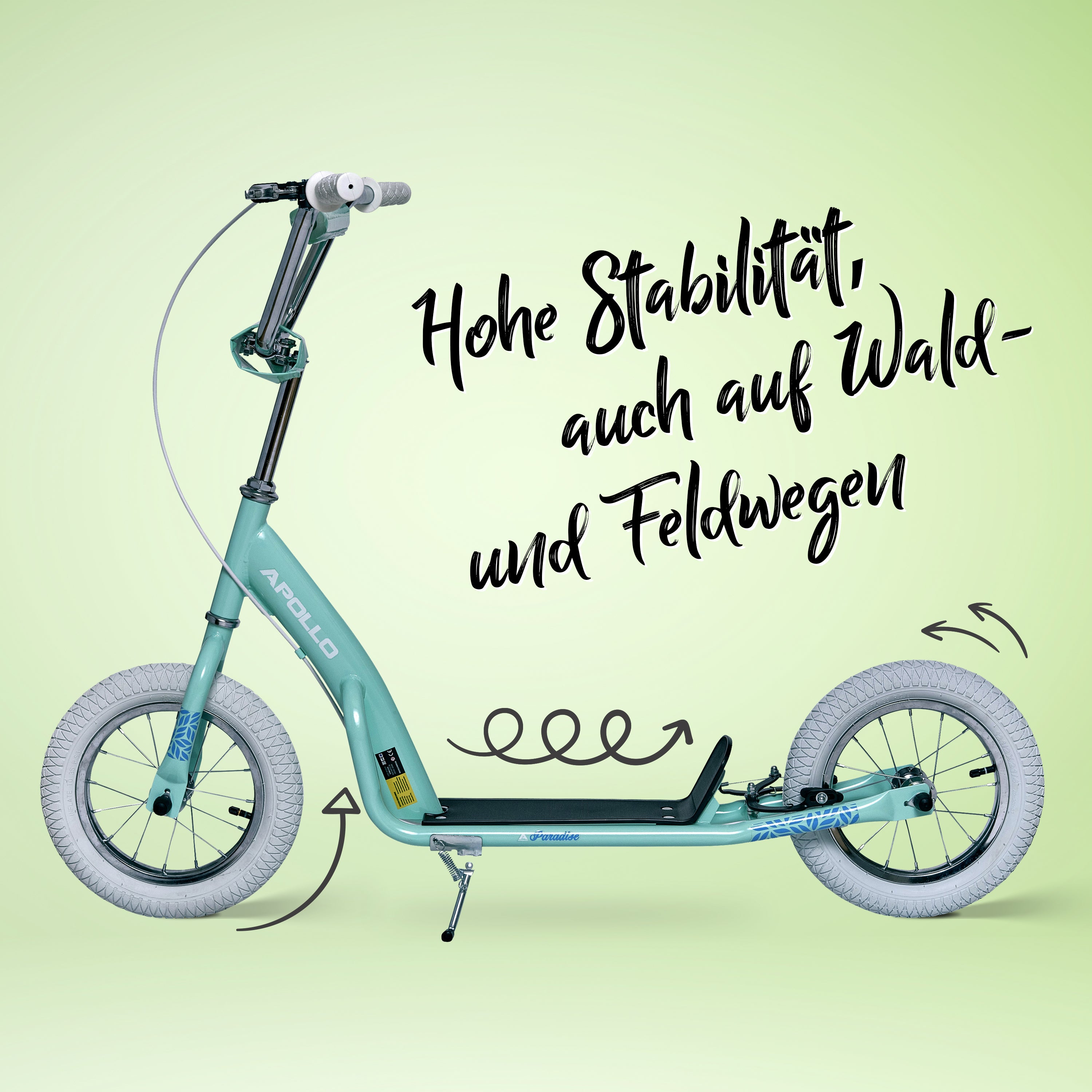 Apollo - Retro Scooter Paradise Roller mit Luftreifen 12,5 Zoll - Mint