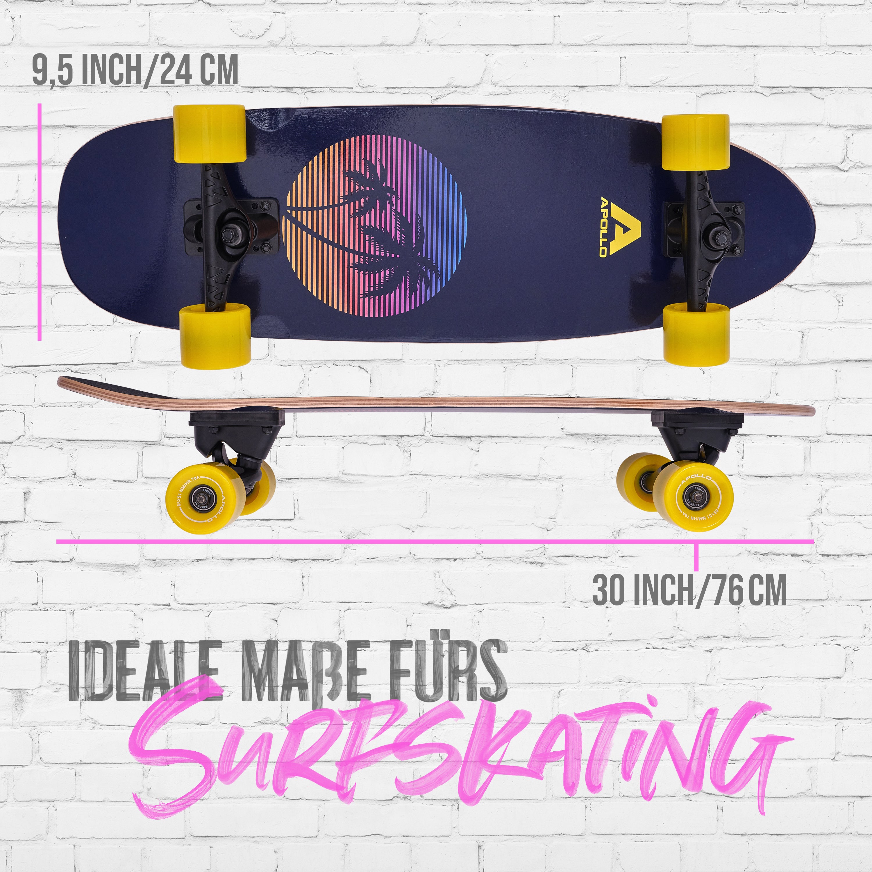 Apollo - Surf Style Board - Miami Sunset -