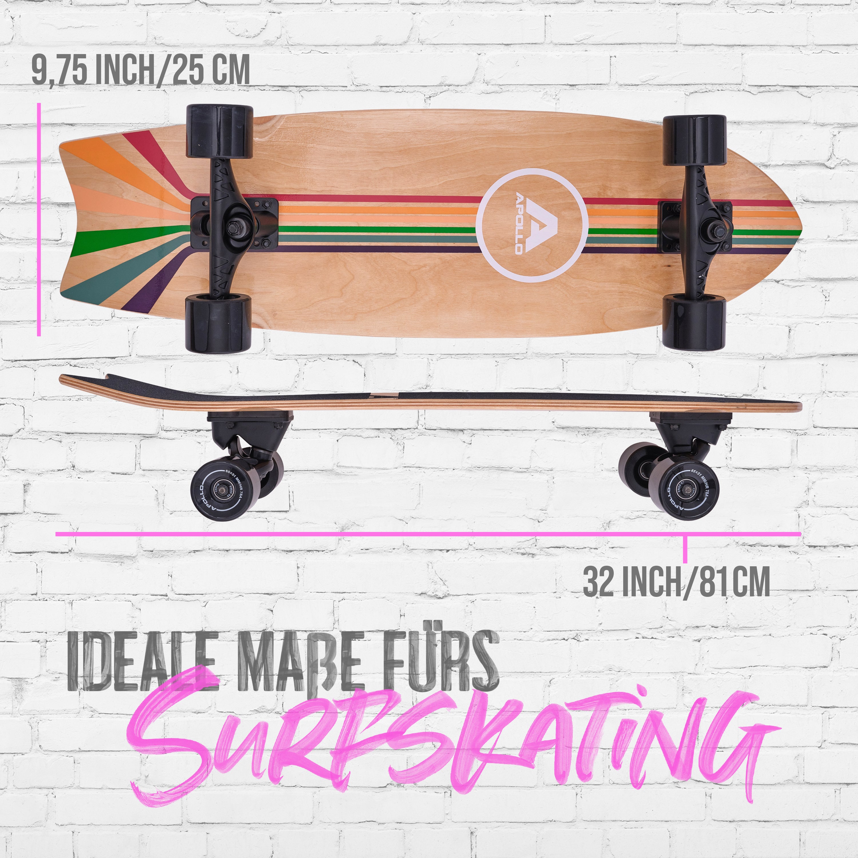 Apollo - Surf Style Board - Stripes -