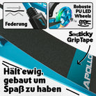 Apollo - 145mm City Scooter mit Federung "Skyracer" klappbar und höhenverstellbar - Blau