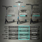 Apollo - High End Stunt Scooter - Genesis Pro X Stuntscooter mit ABEC 9 Kugellagern - Türkis Gold